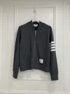 Thom Browne Loopback 4-bar Bomber Jacket In Gray