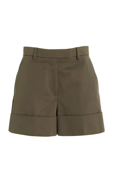 Thom Browne High-rise Cotton-twill Shorts In Green