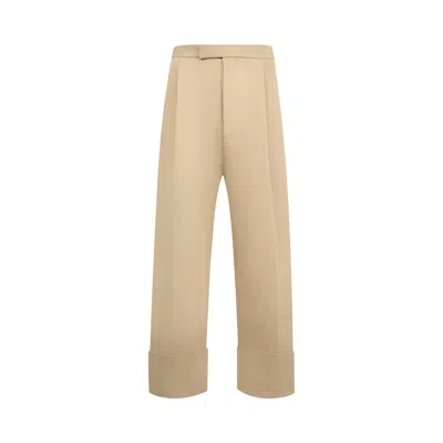 Pre-owned Thom Browne High Rise Double Pleat Trouser With Backstrap 'khaki' | Men's Size 3