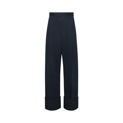 Pre-owned Thom Browne High Rise Double Pleat Trouser With Backstrap 'navy' | Blue | Men's Size 4