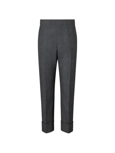 Thom Browne High Twist Wool Trousers In Gray