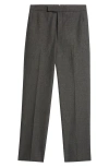 Thom Browne High Waist Back Strap Wool Trousers In Dark Grey