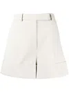 Thom Browne High-waist Cotton Shorts In White