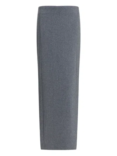 THOM BROWNE HIGH-WAIST PENCIL MIDI SKIRT