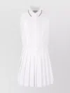 Thom Browne High Waist Pleated Skirt Polo Collar Dress