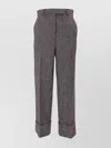 Thom Browne High Waist Wide Leg Trousers In Gray
