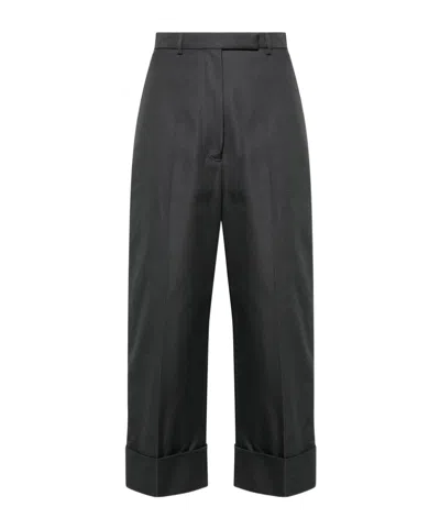 THOM BROWNE HIGH-WAISTED CANVAS TROUSERS