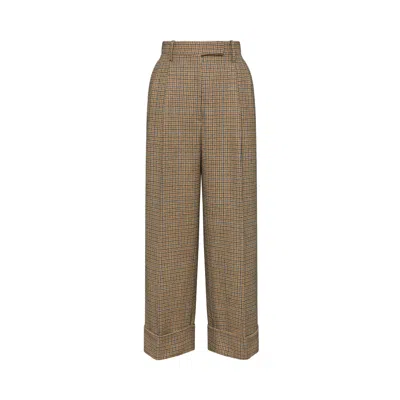 Pre-owned Thom Browne High Waisted Double Pleat Trouser 'brown' | Women's Size 44