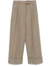 Thom Browne High Waisted Double Pleat Trouser In Gunclub Check Cheviot Tweed In Brown