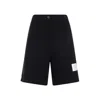 Thom Browne Logo-tag Bermuda Shorts In Blue