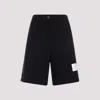 Thom Browne Logo-tag Bermuda Shorts In Navy