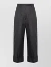 Thom Browne High-waisted Canvas Trousers In Black