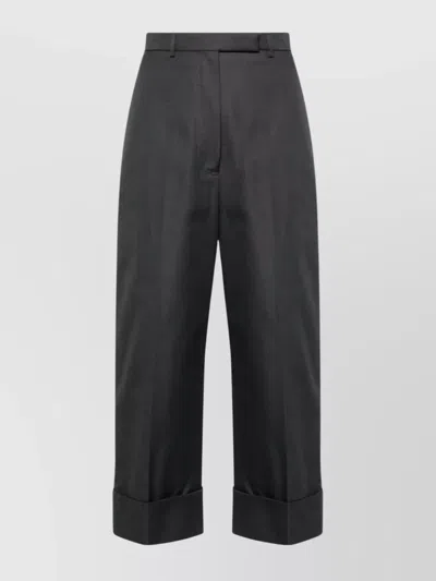 THOM BROWNE HIGH WAISTED STRAIGHT LEG TROUSER