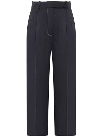 Thom Browne Gerade Hose Mit Hohem Bund In Blau