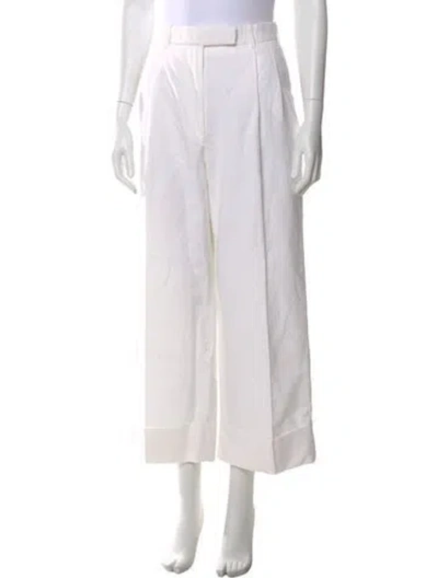 Pre-owned Thom Browne High Waisted Wide Leg Pants W/ Tags In White