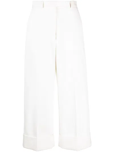 THOM BROWNE HIGH-WAISTED WIDE-LEG TROUSERS