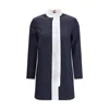 Thom Browne High Wool Suiting Shift Dress In Blue