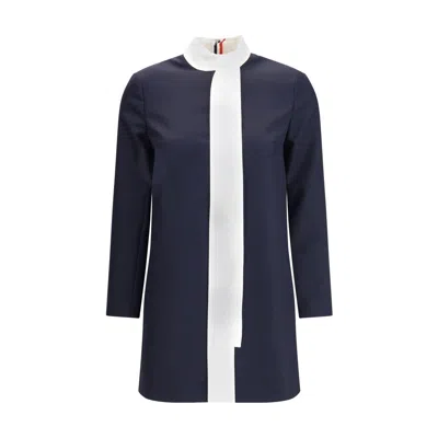THOM BROWNE HIGH WOOL SUITING SHIFT DRESS