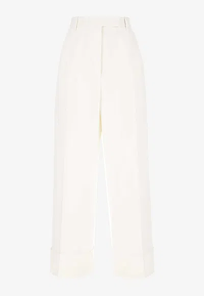 Thom Browne High-rise Tailored Pants In White