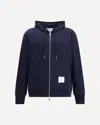 Thom Browne Hoodie Zip-up Pullover In Classic Loopba In Blue