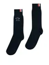 Thom Browne Gingerbread Jacquard Holiday Socks In Azul Oscuro