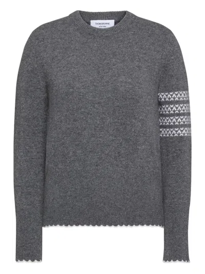 Thom Browne Holiday Hector Crew-neck Jumpers In Gray