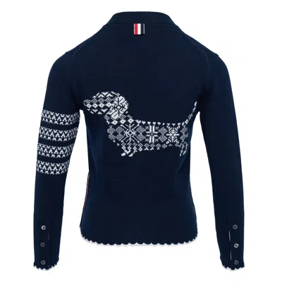 Thom Browne Holiday Hector Jersey Intarsia In Blue