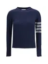 Thom Browne Holiday Hector Long-sleeve Crew-neck Jumper In Blue