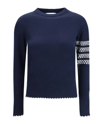 Thom Browne Holiday Hector Sweater In Blue