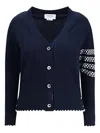 Thom Browne Holiday Merino Hector Intarsia Cardigan In Black