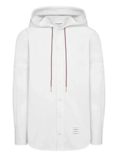 Thom Browne Hooded Armband Shirt In White