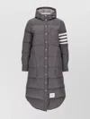 Thom Browne Grey Side-stripe-detail Padded Coat