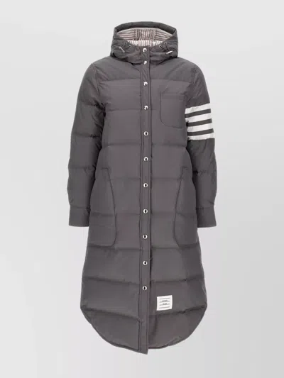 THOM BROWNE HOODED LONG JACKET FRONT POCKET