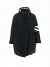 Thom Browne Hooded Padded Jacket With Signature Stripe Detail In Black