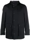 Thom Browne Blue Solid Hood Jacket In Blue