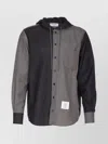 Thom Browne Hooded Shirt Drawstring Detail In Gray
