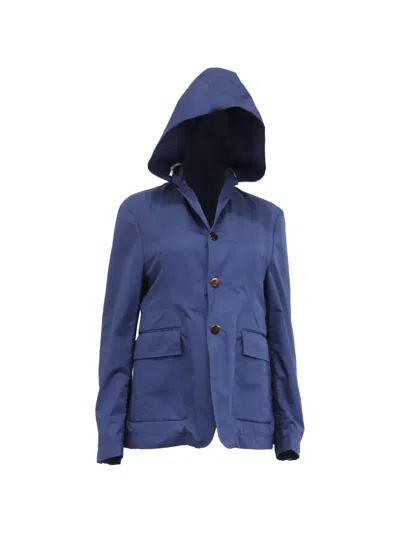 Pre-owned Thom Browne Hooded Single-breasted Blazer In Blue