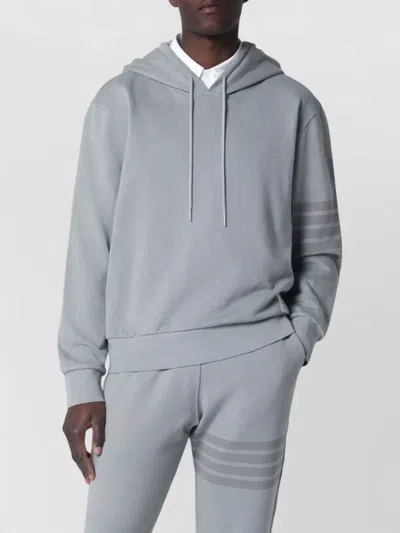 Thom Browne Hooded Sweater Drawstring Kangaroo Pocket In Blue