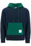 Thom Browne Hooded Sweatshirt With Color In Blue