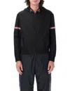 Thom Browne Short Jacket With Tricolor Inserts In Black