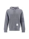 Thom Browne 4-bar Raglan-sleeve Waffle Stitch Hoodie In Lt Grey