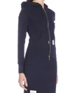 Thom Browne Fitted Blue Zipper Hoodie With Contrasting Stripes In Navy