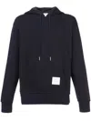 Thom Browne Hoodie Pullover W/ Cb Rwb Stripe In Classic Loopback In Black