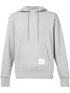 Thom Browne Rwb Stripe Drawstring Hoodie In Gray