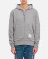 Thom Browne Zip-up Cotton Hoodie In Lt Grey