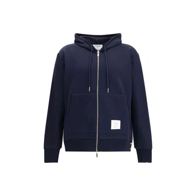 Thom Browne Hoodie Zip-up Pullover In Classic Loopba