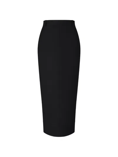 Thom Browne Hopsack Midi Pencil Skirt In Black