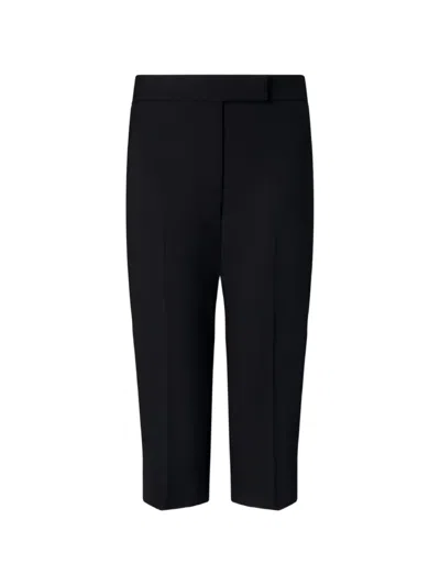Thom Browne Hopsack Suiting Cropped Trousers In Black