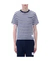 Thom Browne Horizontal-stripe Short-sleeve T-shirt In Multicolor