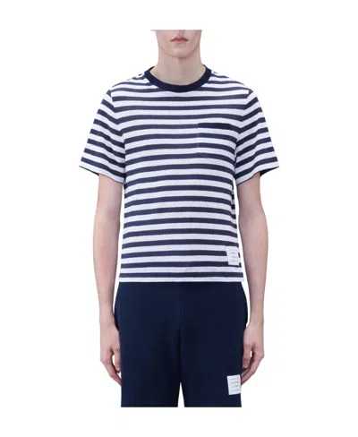Thom Browne Horizontal-stripe Short-sleeve T-shirt In Multicolor